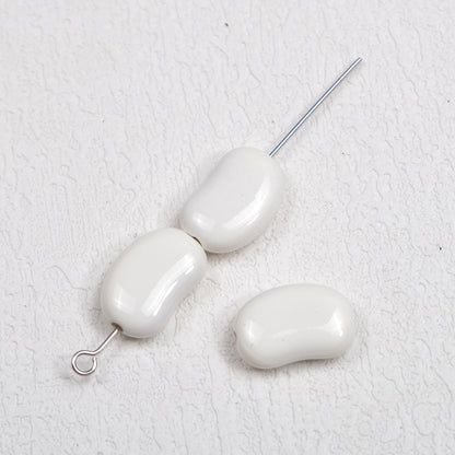 Painted Pea Acrylic Beads 15mm Glossy Jelly Bean Style 50pcs 12
