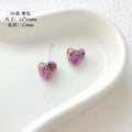 Lampwork Glass Beads Heart 12mm Handmade Confetti Pattern 10pcs 3