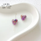Lampwork Glass Beads Heart 12mm Handmade Confetti Pattern 10pcs 3
