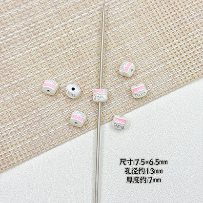 Bear and Honeypot Metal Beads 13mm Hand-Painted Colorful 10pcs 15