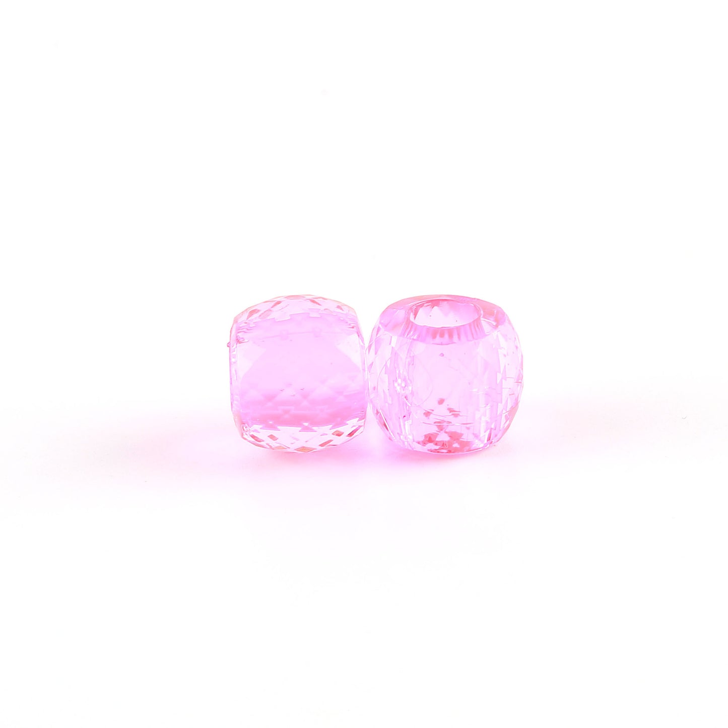 Faceted Pony Beads Acrylic 13mm Transparent Large Hole 50pcs 9