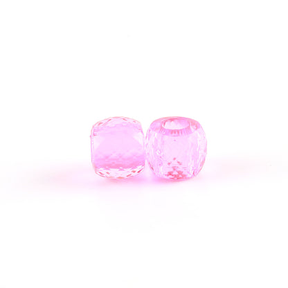Faceted Pony Beads Acrylic 13mm Transparent Large Hole 50pcs 9