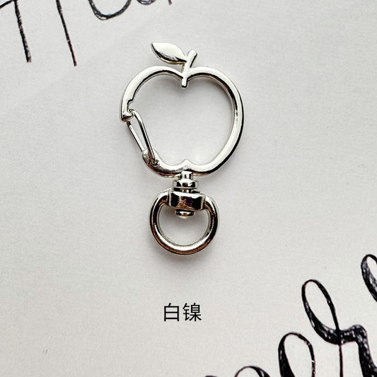 Zinc Alloy Apple Shaped Swivel Buckle Keychain Clasps 20pcs 38mm 2