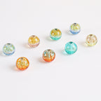 Lampwork Glass Beads Round 12mm Double Color Luminous Foil 5pcs 2