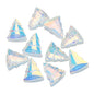 Electroplated Christmas Tree Glass Beads 13x15mm Iridescent 10pcs 8