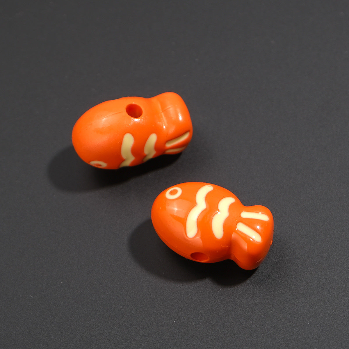 Painted Fish Acrylic Beads 22mm Colorful Cute 20pcs 18