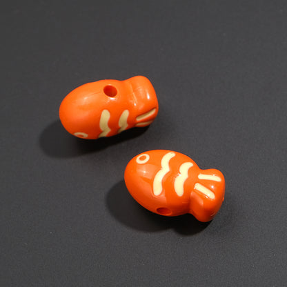 Painted Fish Acrylic Beads 22mm Colorful Cute 20pcs 18