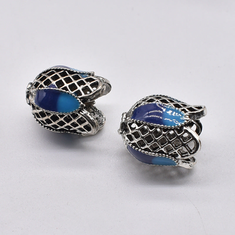 Tulip Metal Beads 14mm Cloisonne Enamel Detailed 50pcs 6