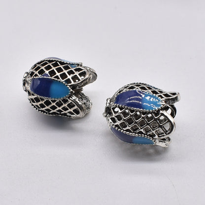 Tulip Metal Beads 14mm Cloisonne Enamel Detailed 50pcs 6