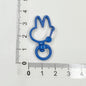 Spray Painted Bunny Head Zinc Alloy Buckle Keychain Clasps 20pcs 14