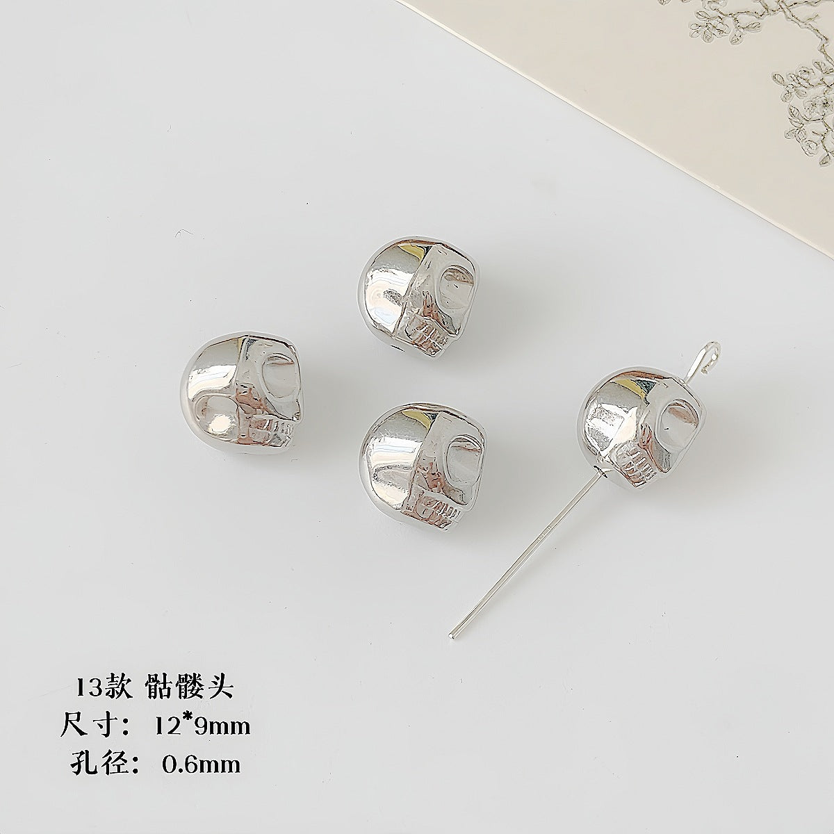 Christmas Tree Heart Acrylic Beads Silver Faceted CCB Plastic 13