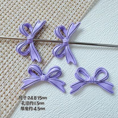 Bow Metal Beads 24mm Painted Lace Pastel Colors 20pcs 10