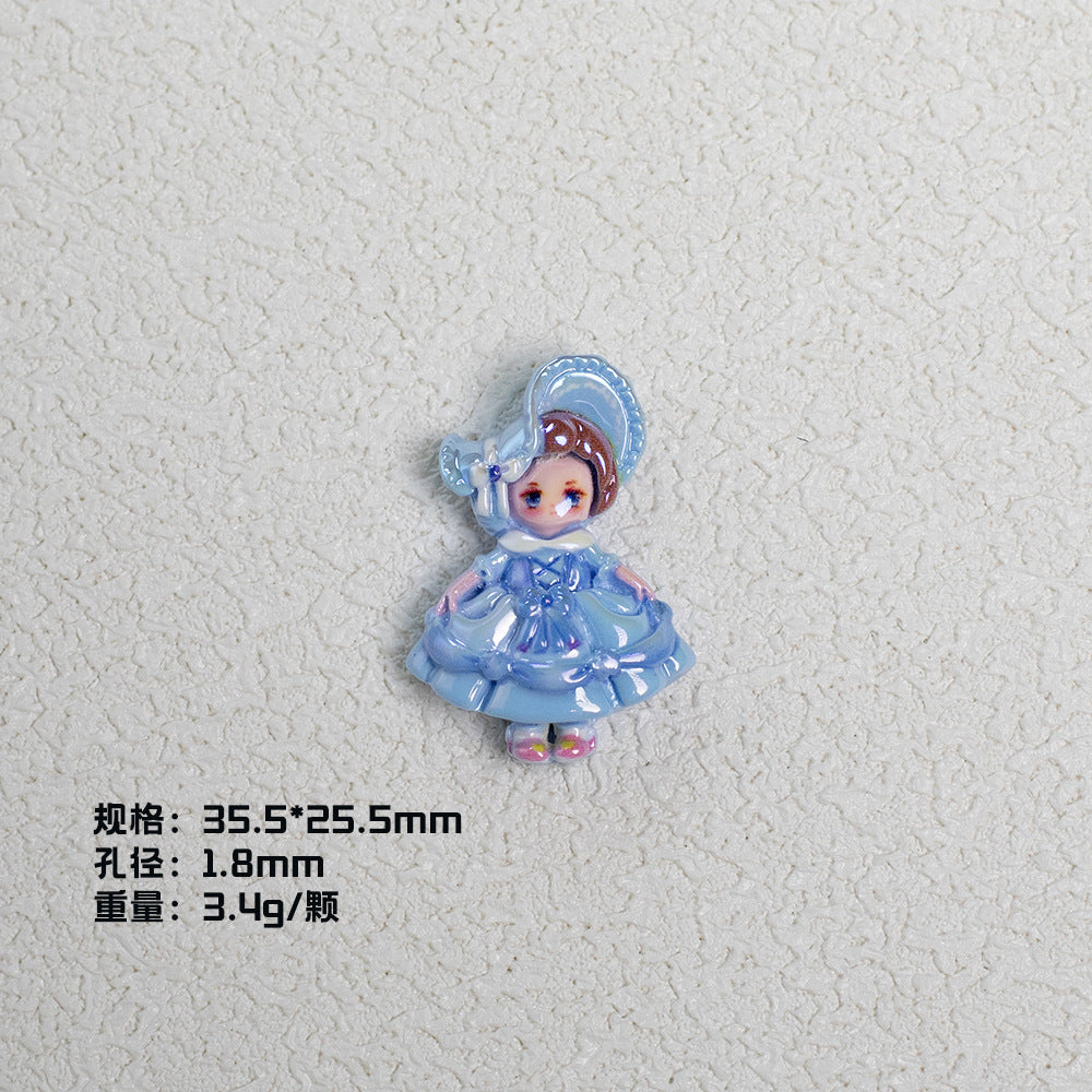 Plating Princess Lolita Series Resin Beads Glossy Pastel Colors 10pcs 10