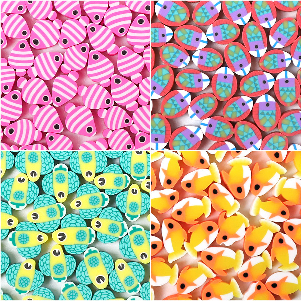 Fish Clay Beads Tropical Series Colorful Polymer 200pcs