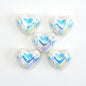 UV Plating Heart Acrylic Beads 17mm Two-Color ECG Pattern 50pcs 6