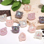Plating Glitter Teddy Bear Acrylic Beads 16mm Pastel Shades 50pcs 4