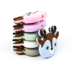 Silicone Focal Beads Deer Face Antlers Mint Green Pink Light Blue 20pcs 2