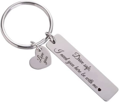 Alloy Drive Safe Couple Keychain Stainless Steel Gold Silver 7