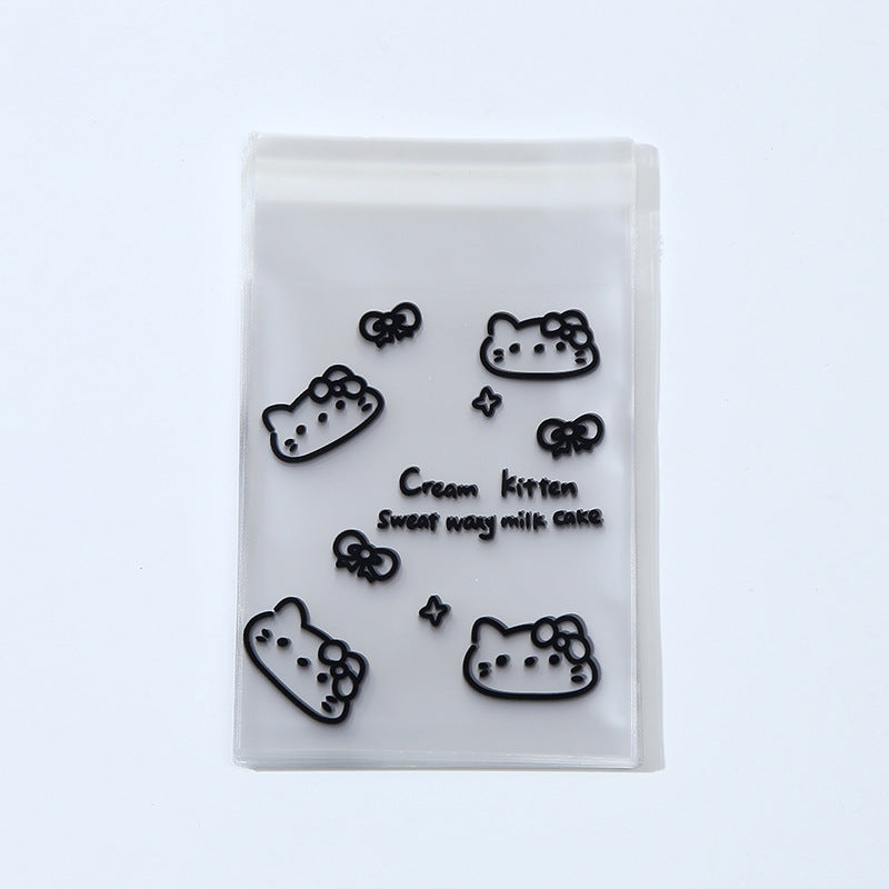 Self Adhesive OPP Bags Kitten Pattern 8x10cm Resealable 200pcs 5