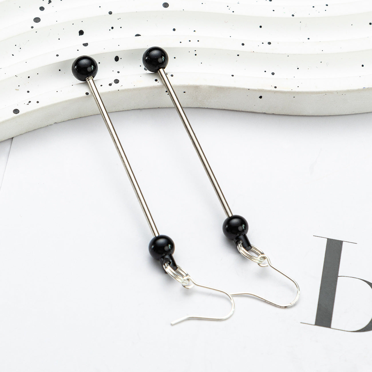Beadable Earrings Metal Colorful Bar 7.8cm 4.4g Wholesale 9