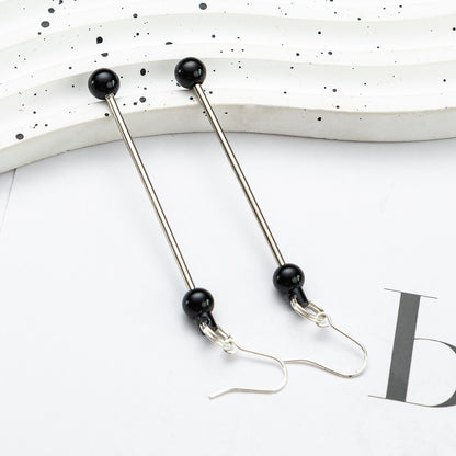 Beadable Earrings Metal Colorful Bar 7.8cm 4.4g Wholesale 9