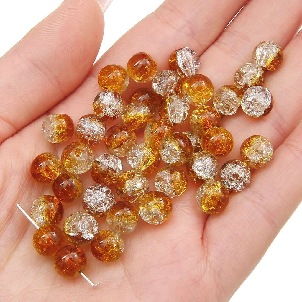 Crackle Round Glass Beads 10mm Assorted Colors 40pcs 15