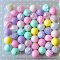 Bubblegum Beads 20mm Pastel Pink Yellow Lavender Chunky Mix 50pcs