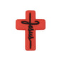 Silicone Focal Beads Jesus Cross Black White Script Text 20pcs 12