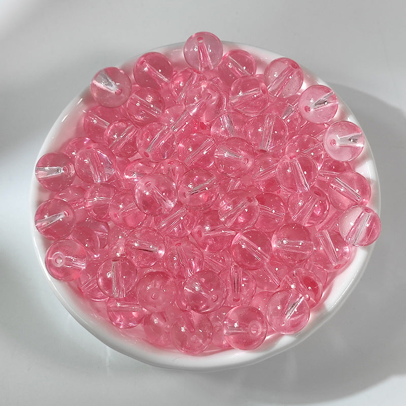 Ice Transparent Round Glass Beads 8mm Pastel Frosted Glow 100pcs 3