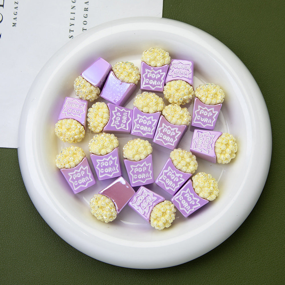 Popcorn Resin Beads 26mm Glossy Textured 10pcs 12