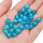 Crackle Round Glass Beads 10mm Assorted Colors 40pcs 26