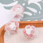 Flower Cluster Clay Beads 23mm Polymer Roses with Bow 5pcs 7