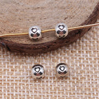 Heart Metal Beads 5mm Antique Silver Tone Alloy 100pcs 2