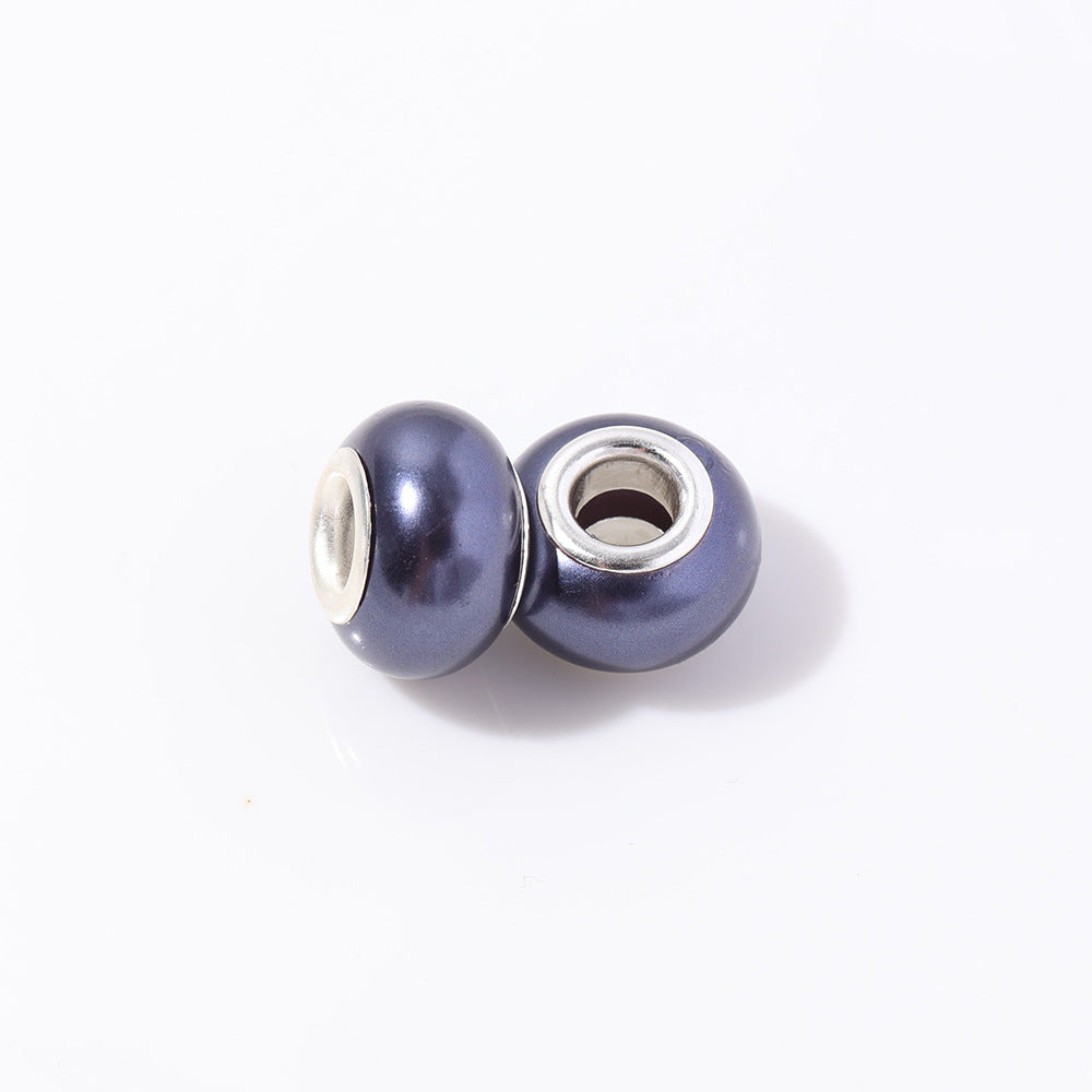 ABS Plastic Donut Spacer Beads 9*14mm Imitation Pearl 100pcs 17