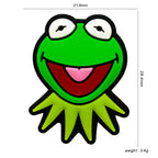 Silicone Focal Beads Frog Smiling Face Green 20pcs 2