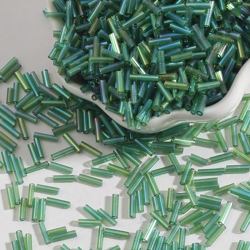 Plating Bugle Glass Beads 7mm Vibrant Polished Colors 1800pcs 15