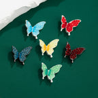 Butterfly Rhinestone Beads 20mm Colorful Alloy Embedded 10pcs