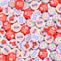 Flat Clay Beads 9mm Mother'S Day Series Pattern Polymer 100pcs 6
