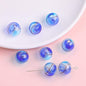 Hand Painted Hollow Polka Dotted Blown Glass Beads 14mm 4pcs 16