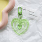 Resin Colored Hollow Heart Keychain Glossy Layered Design 7