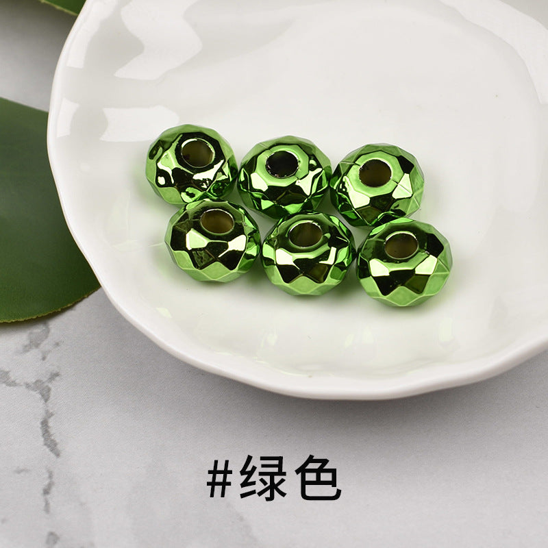 Acrylic Faceted Metallic Spacer Beads 15mm 50pcs 9