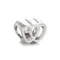 Heart Metal Beads 10mm Hollow Double Large Hole Alloy 20pcs 4