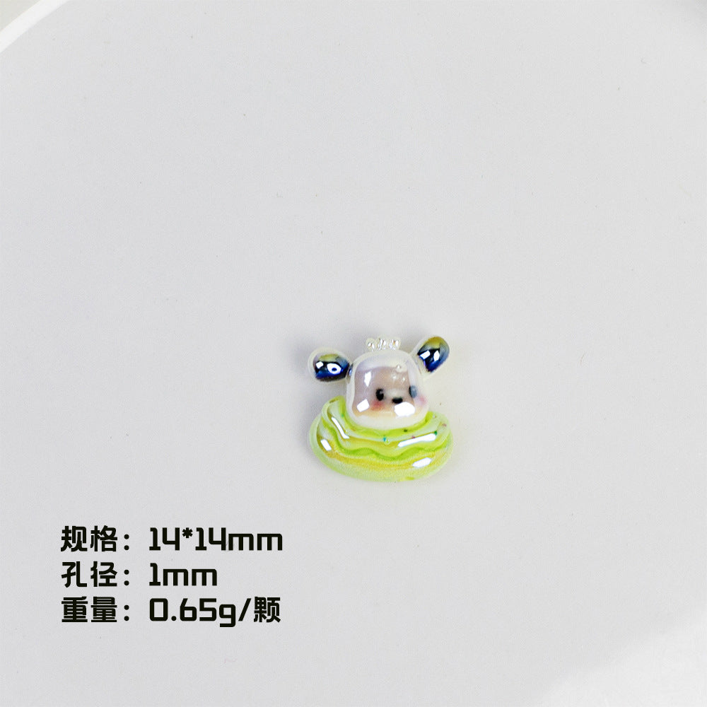 Plating Sanri Universe Series Resin Beads Whimsical Character Design 20pcs 6