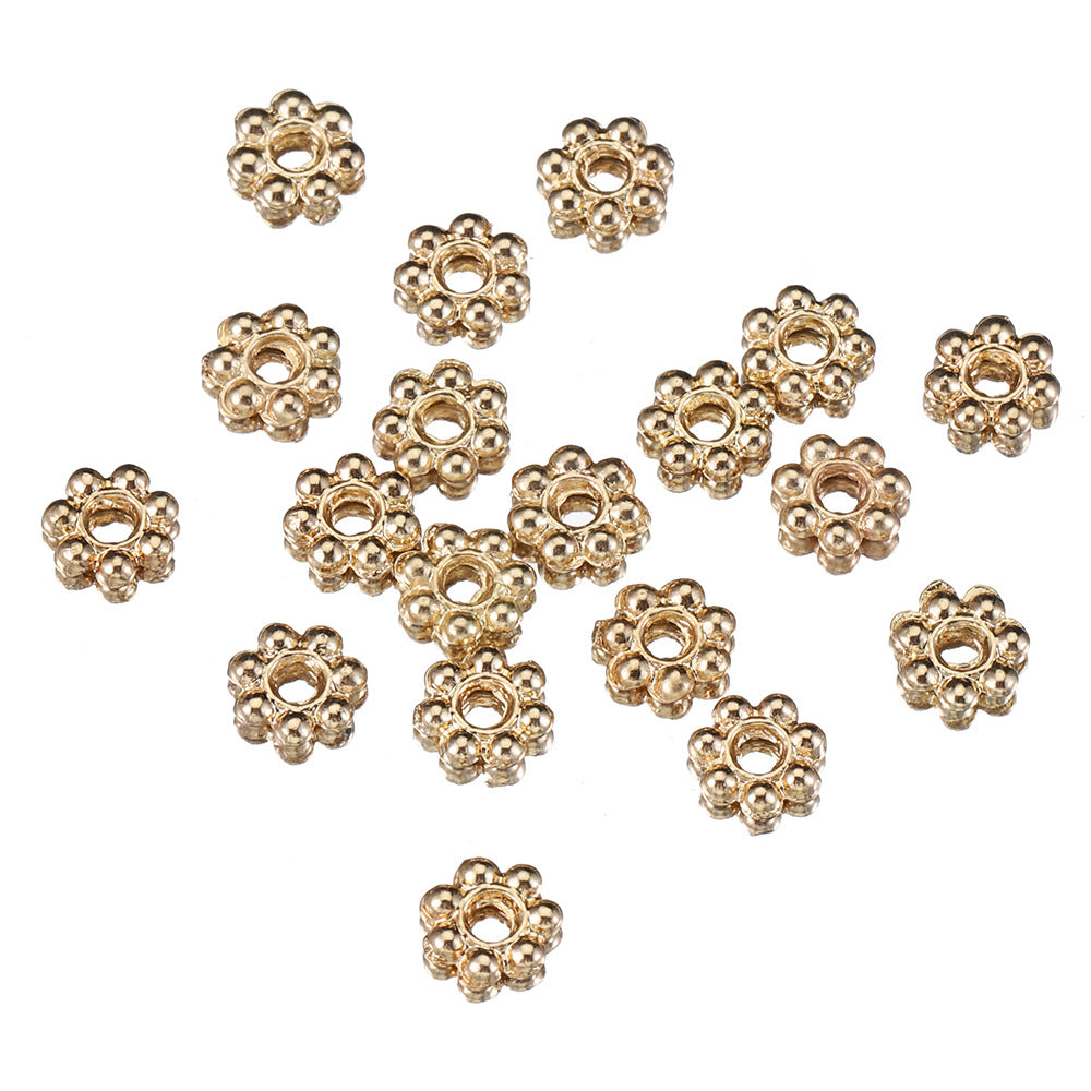 Brass Flower Spacer Beads 4-6mm Tiny Snow Design 50pcs 7
