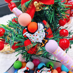 Silicone Focal Beads Christmas Chicken Wearing Santa Hat 20pcs 4