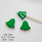 Hand Painted Christmas Acrylic Beads Glossy Green Bells Snowflakes 1pc 14