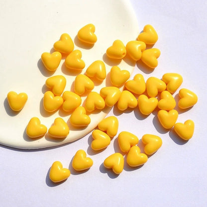 Glow Puffy Heart Acrylic Beads 11mm Colorful Glow in Dark 50pcs 13