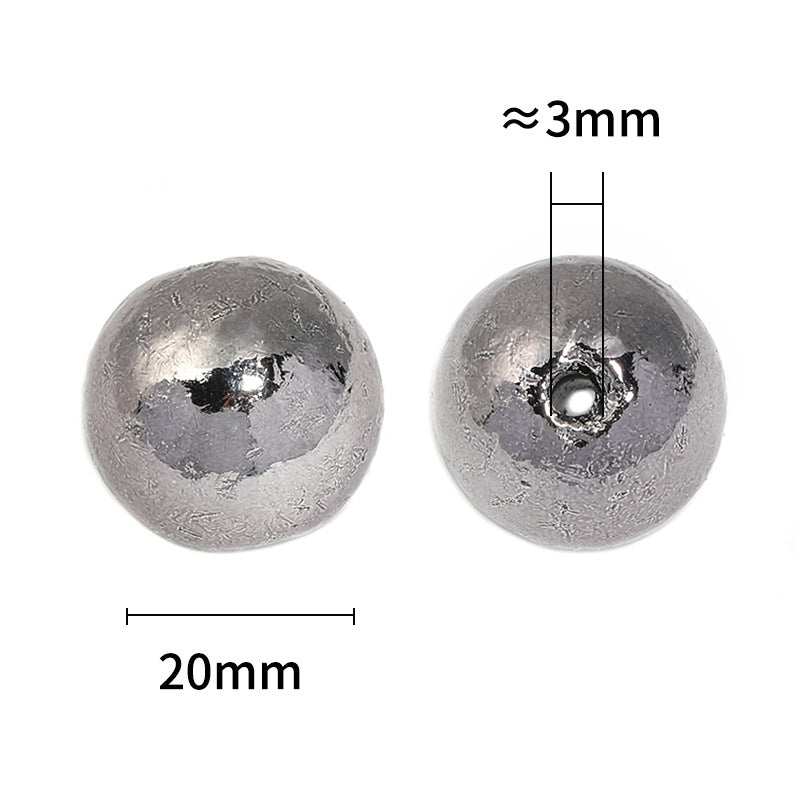 Plated Bubblegum Beads 20mm Wrinkled Foil Finish Mixed Colors 50pcs 3