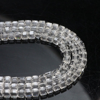 Square Glass Beads 4mm Transparent Clear Cube 100pcs 5