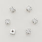 Square Metal Beads 7.5mm Woven Pattern Antique Silver Tone 1pc 3